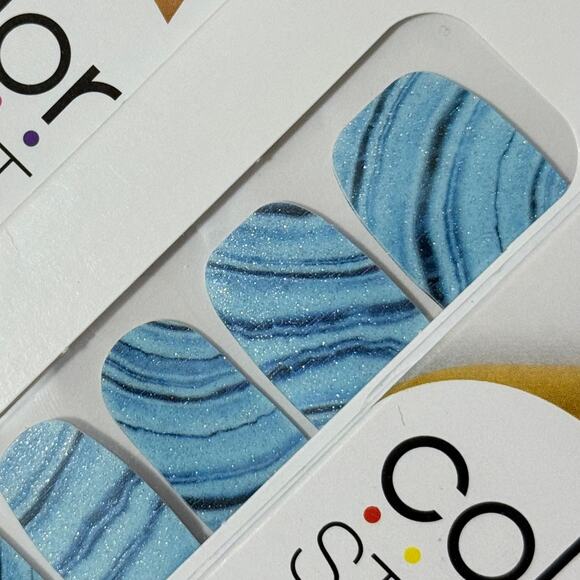 New Color Street “Game of Stones” Flecked Light Blue Agate Inspired Nail Strips - Picture 1 of 1